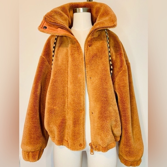 Elodie Women’s Fleece Burnt Orange  Zip Front Jacket NWOT SZ Small - Picture 2 of 9